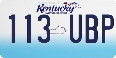 KY license plate 113UBP