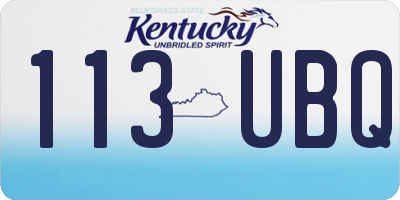 KY license plate 113UBQ