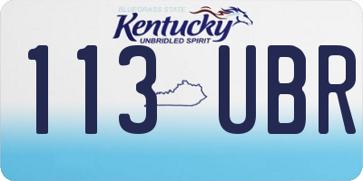 KY license plate 113UBR