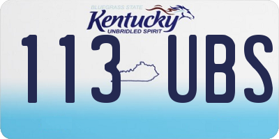 KY license plate 113UBS