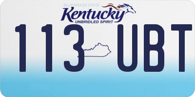 KY license plate 113UBT