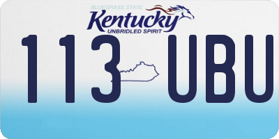 KY license plate 113UBU