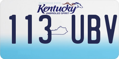 KY license plate 113UBV