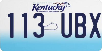 KY license plate 113UBX