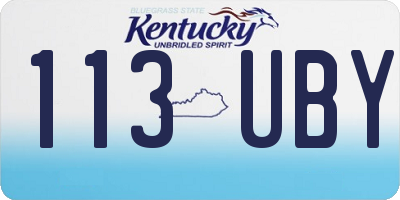 KY license plate 113UBY