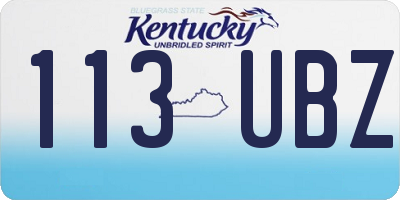 KY license plate 113UBZ