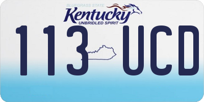 KY license plate 113UCD