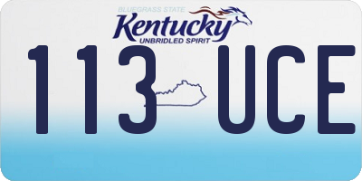 KY license plate 113UCE