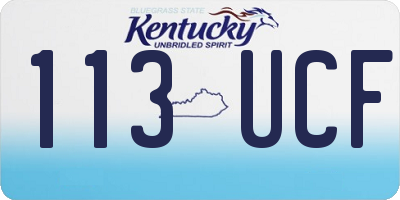 KY license plate 113UCF