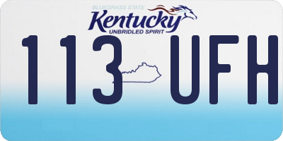 KY license plate 113UFH