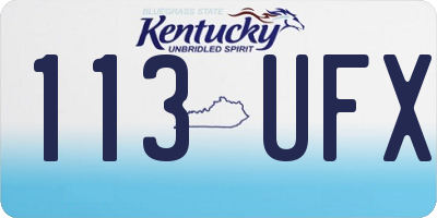 KY license plate 113UFX