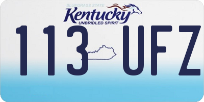 KY license plate 113UFZ