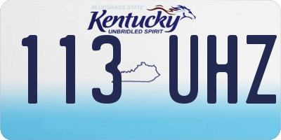 KY license plate 113UHZ