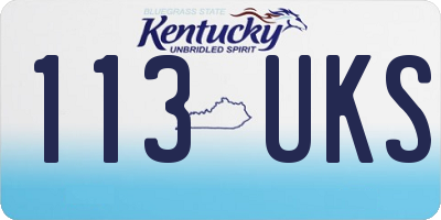 KY license plate 113UKS