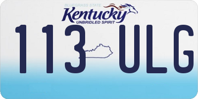 KY license plate 113ULG