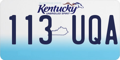 KY license plate 113UQA