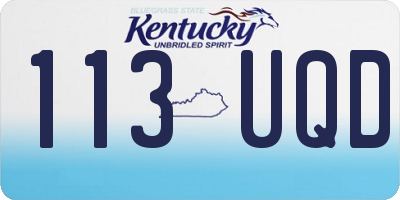 KY license plate 113UQD