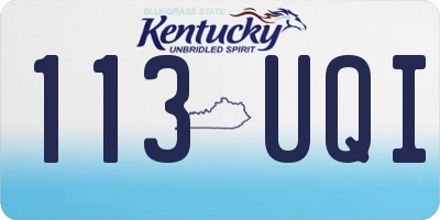 KY license plate 113UQI