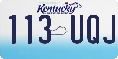 KY license plate 113UQJ