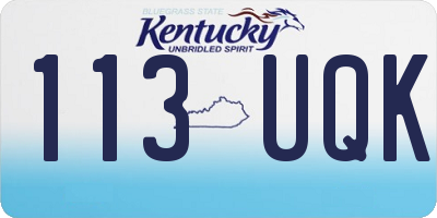 KY license plate 113UQK