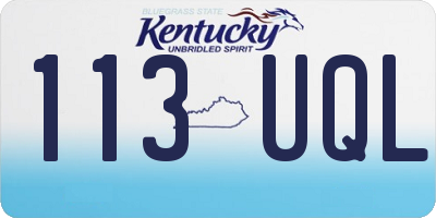 KY license plate 113UQL