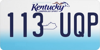 KY license plate 113UQP
