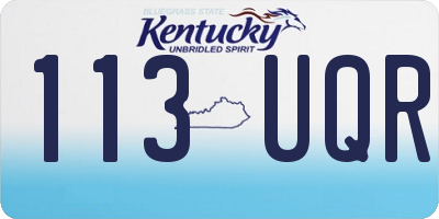 KY license plate 113UQR