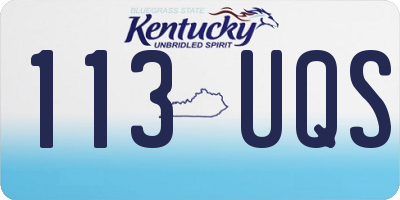 KY license plate 113UQS