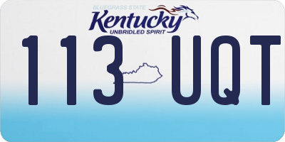 KY license plate 113UQT