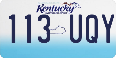 KY license plate 113UQY