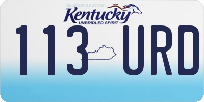 KY license plate 113URD
