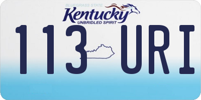 KY license plate 113URI