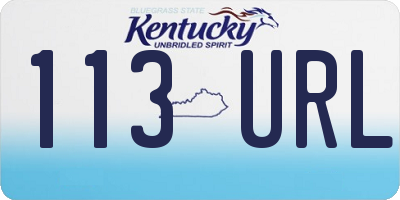KY license plate 113URL
