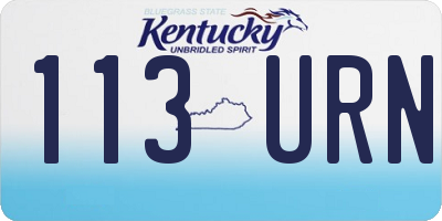 KY license plate 113URN