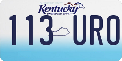 KY license plate 113URO