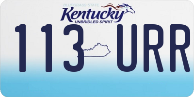 KY license plate 113URR