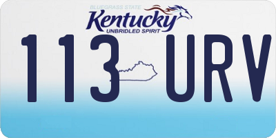 KY license plate 113URV