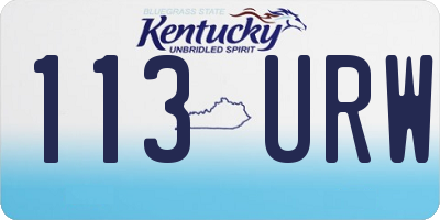 KY license plate 113URW