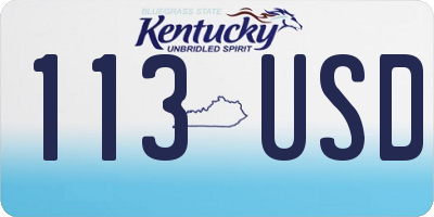 KY license plate 113USD