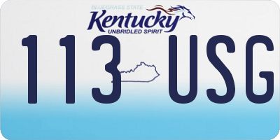 KY license plate 113USG