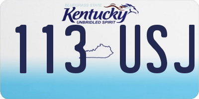KY license plate 113USJ