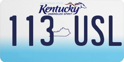 KY license plate 113USL