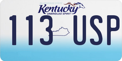 KY license plate 113USP