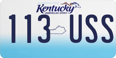 KY license plate 113USS