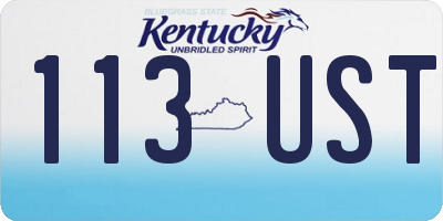 KY license plate 113UST