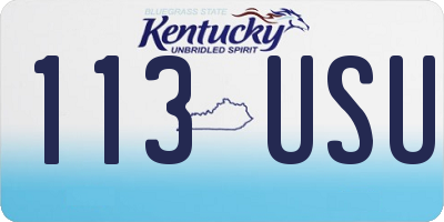 KY license plate 113USU