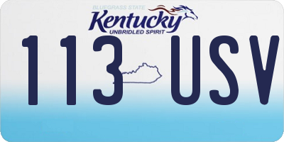 KY license plate 113USV