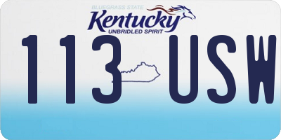 KY license plate 113USW