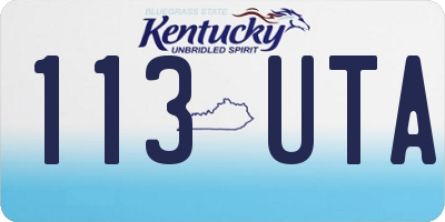 KY license plate 113UTA
