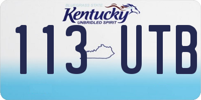 KY license plate 113UTB